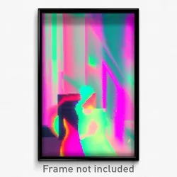 Pixel Art Poster - Glitch Art Hold (8 Bit Psychedelic Trippy Video Game Print)