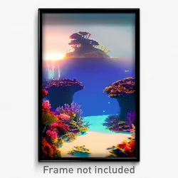 Pixel Art Poster - Nocturnal Reef (8 Bit Psychedelic Trippy Video Game Print)