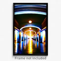 Pixel Art Poster - Shiny Colonnade (8 Bit Psychedelic Trippy Video Game Print)