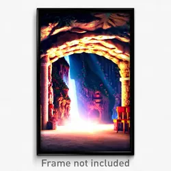 Pixel Art Poster - Great Grotto (8 Bit Psychedelic Trippy Video Game Print)