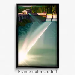 Pixel Art Poster - Enchanted Dam (8 Bit Psychedelic Trippy Video Game Print)