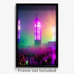 Pixel Art Poster - Violet Stockholm (8 Bit Psychedelic Trippy Video Game Print)