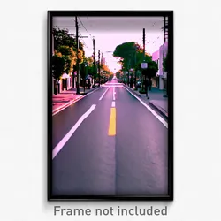 Pixel Art Poster - Clean Street (8 Bit Psychedelic Trippy Video Game Print)