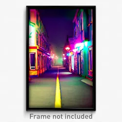 Pixel Art Poster - Creepy Street (8 Bit Psychedelic Trippy Video Game Print)