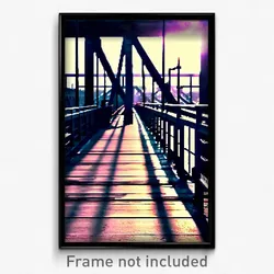 Pixel Art Poster - Rundown Bridge (8 Bit Psychedelic Trippy Video Game Print)