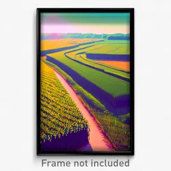 Pixel Art Poster - Squiggly Fields (8 Bit Psychedelic Trippy Video Game Print)
