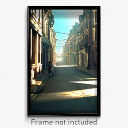 Pixel Art Poster - Unwelcoming Street (8 Bit Psychedelic Video Game Print)
