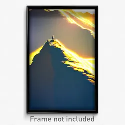 Pixel Art Poster - Mountainous Shadow (8 Bit Psychedelic Video Game Print)