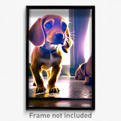 Pixel Art Poster - Tidy Puppy (8 Bit Psychedelic Trippy Weird Video Game Print)
