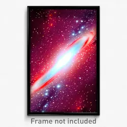 Pixel Art Poster - Red Galaxy (8 Bit Psychedelic Trippy Weird Video Game Print)
