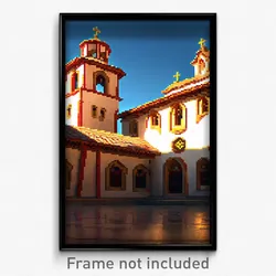Pixel Art Poster - Deadly Monastery (8 Bit Psychedelic Trippy Video Game Print)