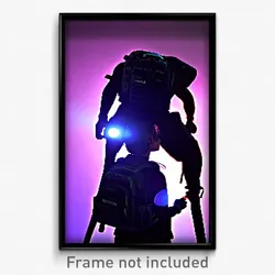 Pixel Art Poster - Shadowy Backpack (8 Bit Psychedelic Trippy Video Game Print)