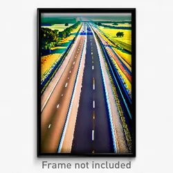 Pixel Art Poster - Nice Road (8 Bit Psychedelic Trippy Weird Video Game Print)
