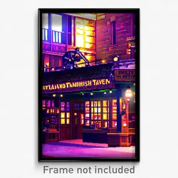 Pixel Art Poster - Outlandish Tavern (8 Bit Psychedelic Trippy Video Game Print)