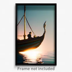 Pixel Art Poster - Graceful Boat (8 Bit Psychedelic Trippy Video Game Print)