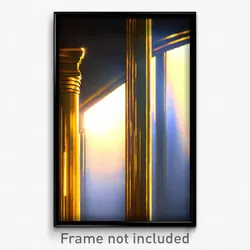 Pixel Art Poster - Golden Corner (8 Bit Psychedelic Trippy Video Game Print)
