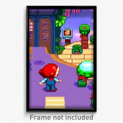 Pixel Art Poster - Adorable Video Game (8 Bit Psychedelic Video Game Print)