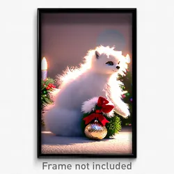 Pixel Art Poster - Fluffy Christmas (8 Bit Psychedelic Trippy Video Game Print)