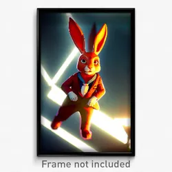 Pixel Art Poster - Complex Rabbit (8 Bit Psychedelic Trippy Video Game Print)
