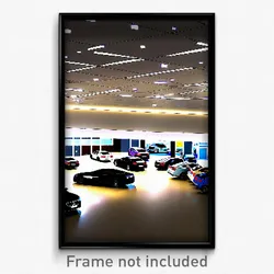 Pixel Art Poster - Big Car Dealership (8 Bit Psychedelic Video Game Print)