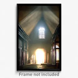 Pixel Art Poster - Old Convent (8 Bit Psychedelic Trippy Weird Video Game Print)