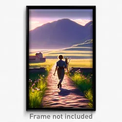 Pixel Art Poster - Wonderful Country (8 Bit Psychedelic Trippy Video Game Print)