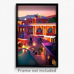 Pixel Art Poster - Awesome Mexican Architecture (8 Bit Video Game Print)