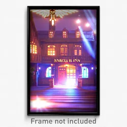 Pixel Art Poster - Angelic Inn (8 Bit Psychedelic Trippy Weird Video Game Print)