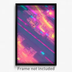 Pixel Art Poster - Glitch Art Crossroad (8 Bit Psychedelic Video Game Print)