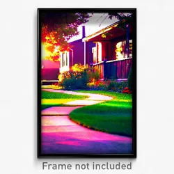Pixel Art Poster - Conventional Yard (8 Bit Psychedelic Trippy Video Game Print)