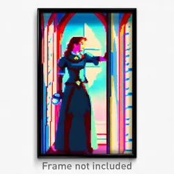 Pixel Art Poster - Stained Lancet (8 Bit Psychedelic Trippy Video Game Print)