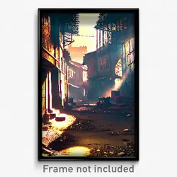Pixel Art Poster - Spotted Slum (8 Bit Psychedelic Trippy Video Game Print)
