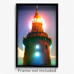 Pixel Art Poster - Noted Tower (8 Bit Psychedelic Trippy Weird Video Game Print)