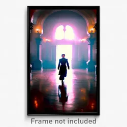 Pixel Art Poster - Haunting Landing (8 Bit Psychedelic Trippy Video Game Print)
