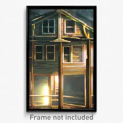 Pixel Art Poster - Murky Shack Tenement (8 Bit Psychedelic Video Game Print)