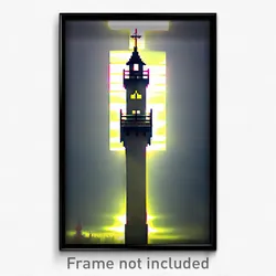 Pixel Art Poster - Creepy Belfry (8 Bit Psychedelic Trippy Video Game Print)