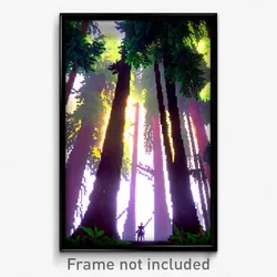 Pixel Art Poster - Colossal Woods (8 Bit Psychedelic Trippy Video Game Print)