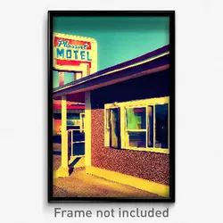 Pixel Art Poster - Pleasant Motel (8 Bit Psychedelic Trippy Video Game Print)