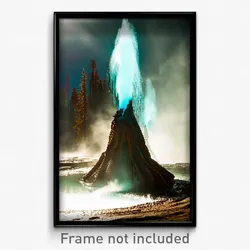 Pixel Art Poster - Creepy Geyser (8 Bit Psychedelic Trippy Video Game Print)