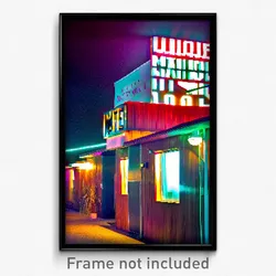Pixel Art Poster - Unique Motel (8 Bit Psychedelic Trippy Video Game Print)
