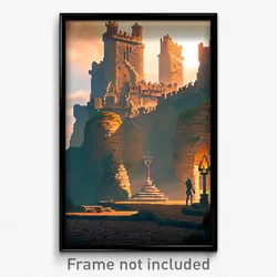 Pixel Art Poster - Gregarious Citadel (8 Bit Psychedelic Video Game Print)