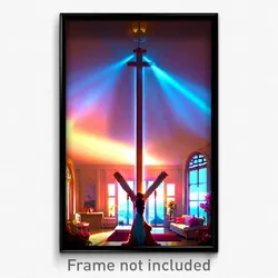Pixel Art Poster - Heavenly Home (8 Bit Psychedelic Trippy Video Game Print)