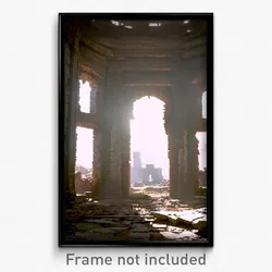Pixel Art Poster - Quaint Ruin (8 Bit Psychedelic Trippy Weird Video Game Print)