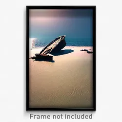 Pixel Art Poster - Lonely Sea Wreck (8 Bit Psychedelic Trippy Video Game Print)