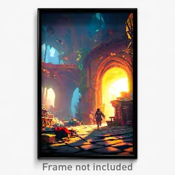 Pixel Art Poster - Cluttered Vale (8 Bit Psychedelic Trippy Video Game Print)