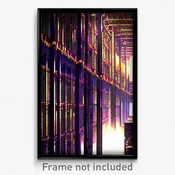 Pixel Art Poster - Dense Scriptorium (8 Bit Psychedelic Trippy Video Game Print)