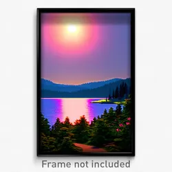 Pixel Art Poster - Major Lake (8 Bit Psychedelic Trippy Weird Video Game Print)
