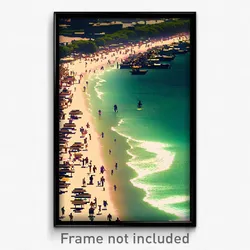 Pixel Art Poster - Crowded Shore (8 Bit Psychedelic Trippy Video Game Print)