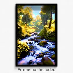 Pixel Art Poster - Fluffy Brook (8 Bit Psychedelic Trippy Video Game Print)
