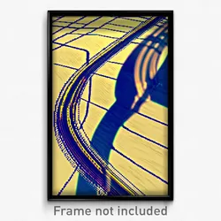 Pixel Art Poster - Wire Frame Glitchy Track (8 Bit Psychedelic Video Game Print)